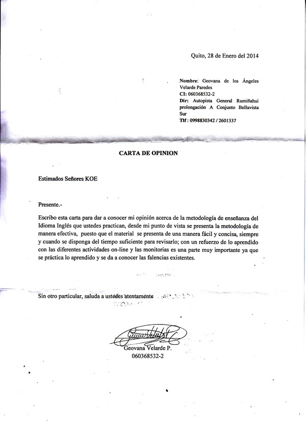 Modelo De Carta De Testimonio 6148